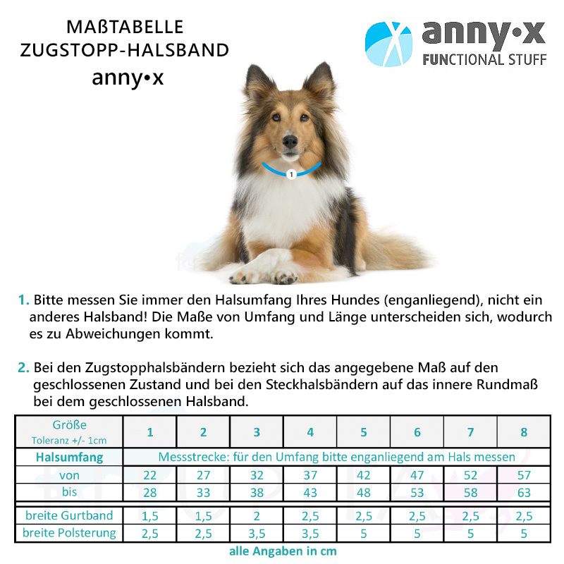 AnnyX Zugstopp Halsband Fun schwarz braun