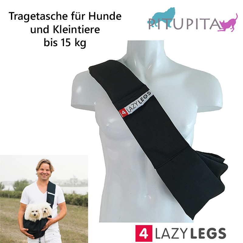 4LazyLegs Tragetasche Tragetuch Black schwarz Basic Polyester bis 14kg