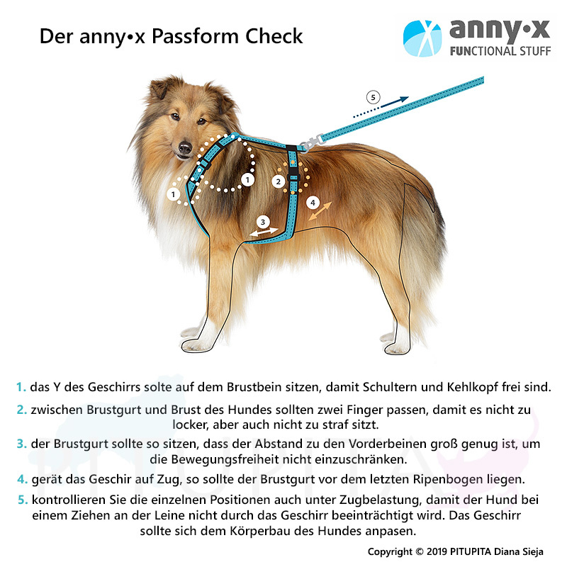 AnnyX Brustgeschirr Protect leuchtgelb grau Suchhund