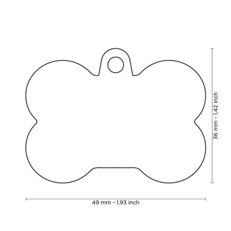 Hundemarke Anhänger großer Knochen mit Bumper verchromt inkl. Gravur