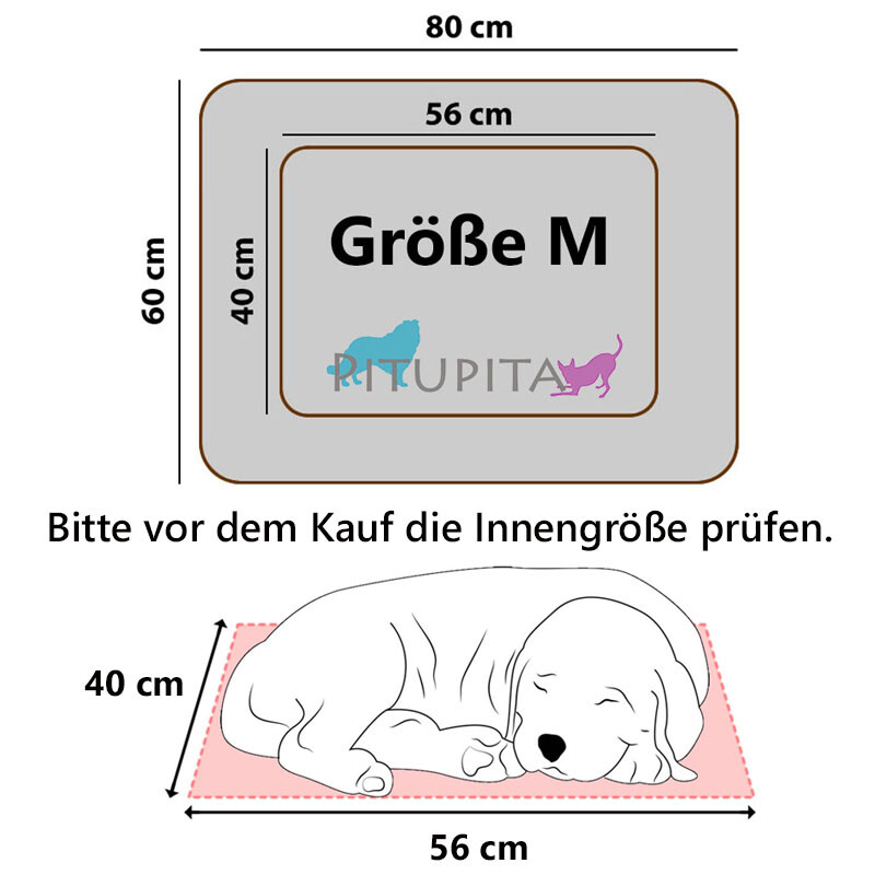 PITUPITA orthopädisches Hundebett MILA in dunkelgrau schwarz