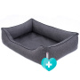 PITUPITA orthopädisches Hundebett MILA in dunkelgrau schwarz M  80 x 60 cm