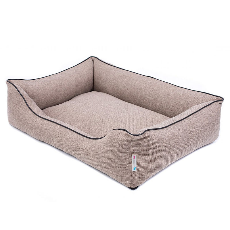 PITUPITA Hundebett Komfort Mila beige schwarz M  80 x 60 cm