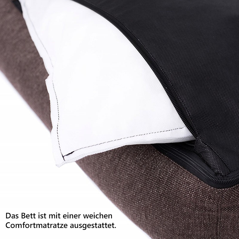 PITUPITA Hundebett Komfort Mila beige schwarz M  80 x 60 cm