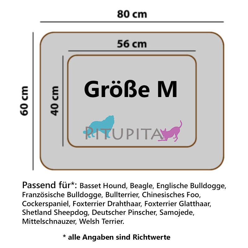 PITUPITA Hundebett Komfort Mila braun weiß