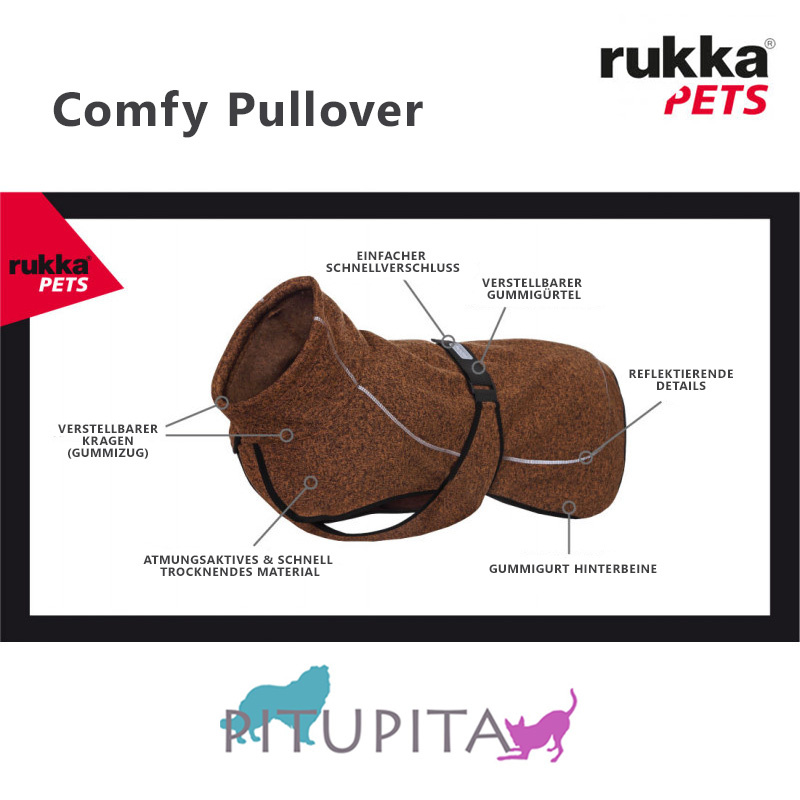 Rukka Pets Strickmantel COMFY braun bernstein