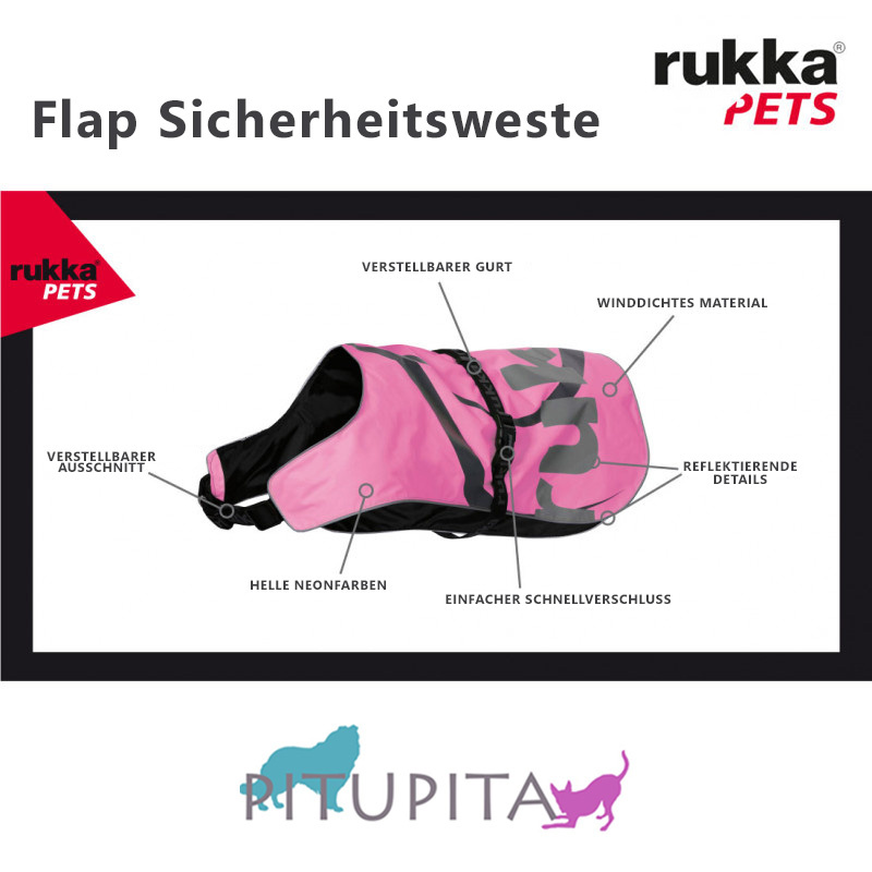 Rukka Pets Warnweste Sicherheitsweste FLAP neongrün limette