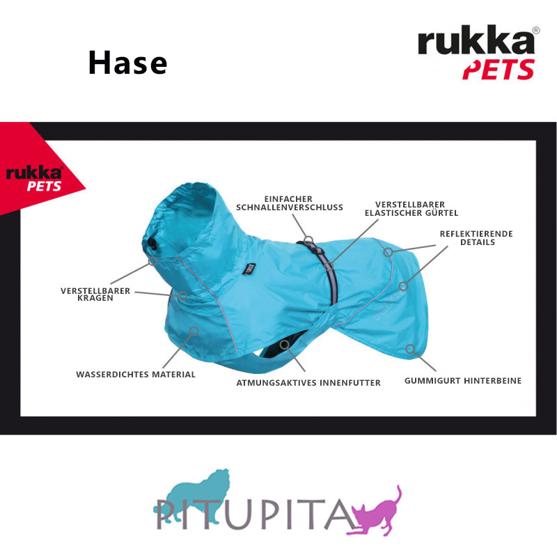 Rukka Pets Regenjacke Regenmantel Hase blau 35