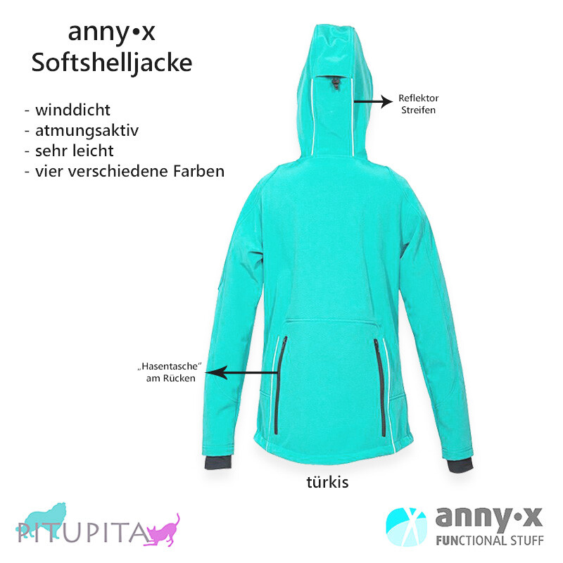 AnnyX Softshelljacke Trainingsjacke türkis