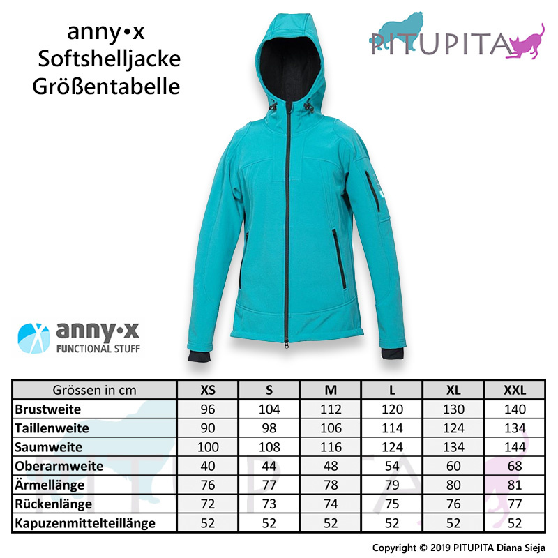 AnnyX Softshelljacke Trainingsjacke türkis