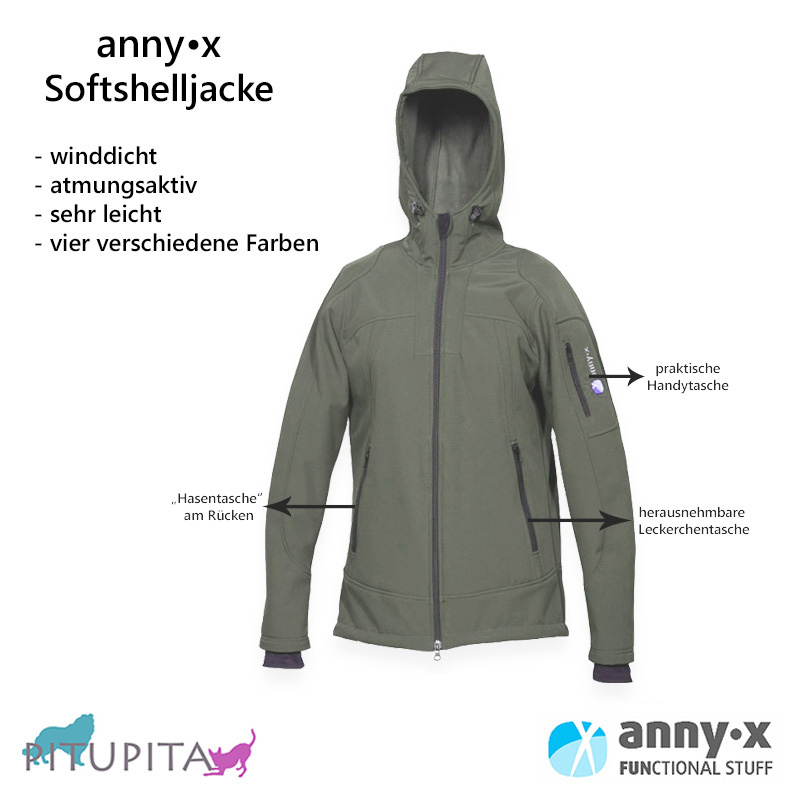 AnnyX Softshelljacke Trainingsjacke oliv