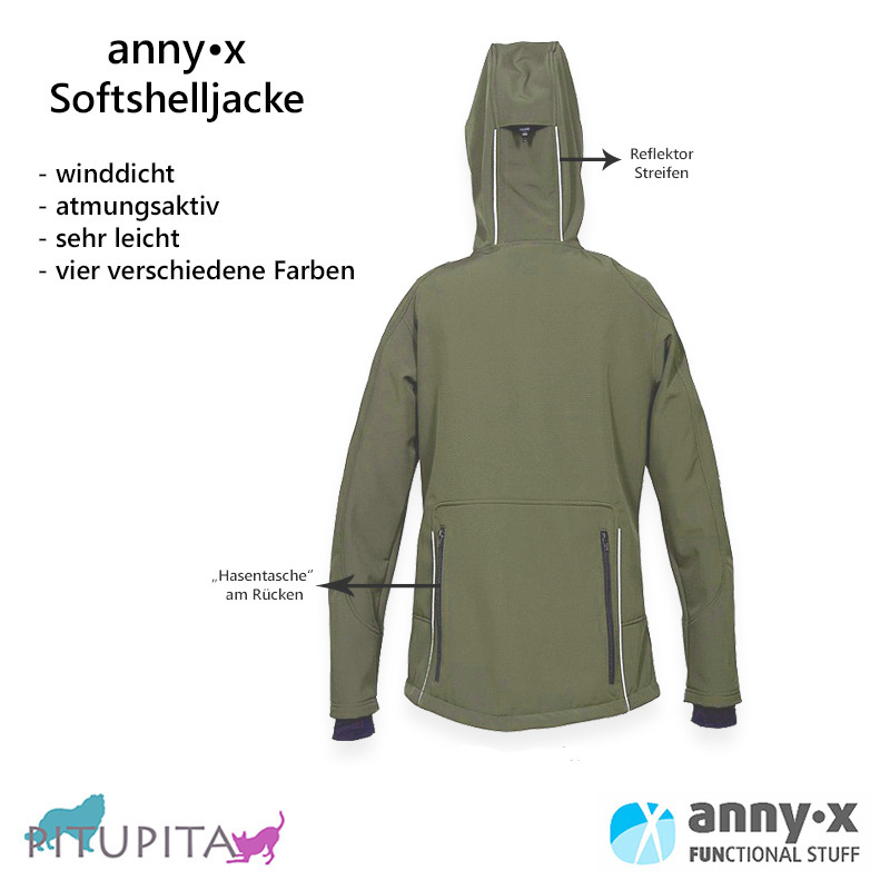 AnnyX Softshelljacke Trainingsjacke oliv S