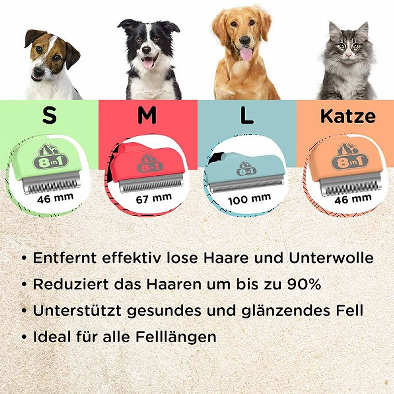 8in1 Hundebürste Unterfellbürste Perfect Coat DeShedder