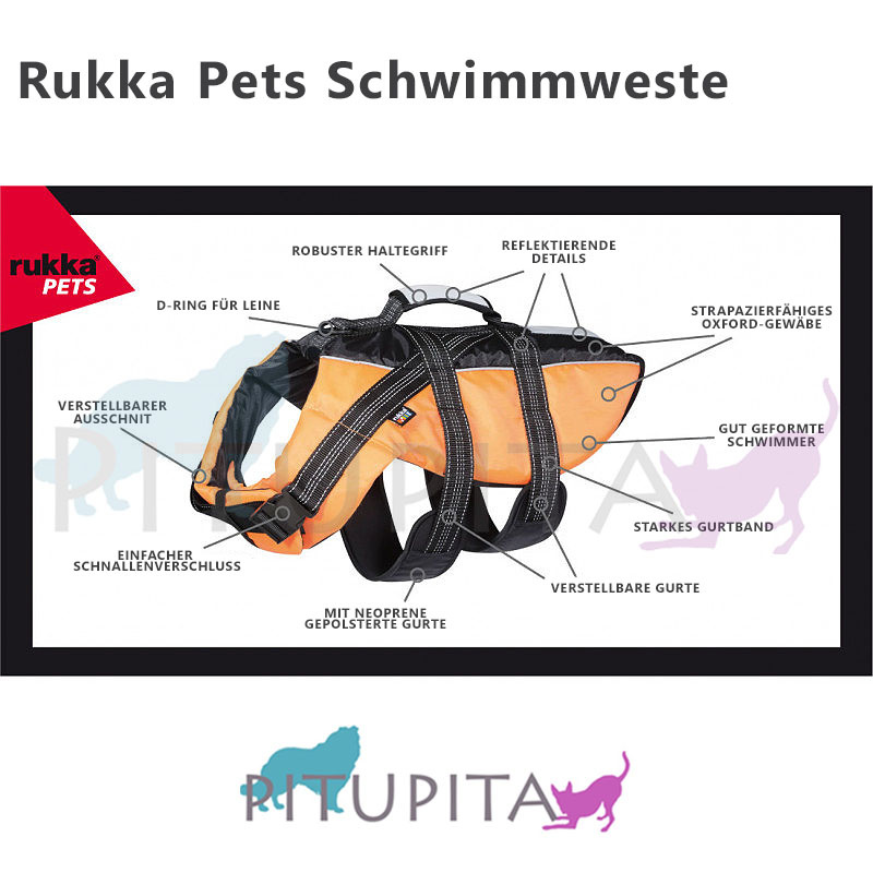 Rukka Pets Schwimmweste orange