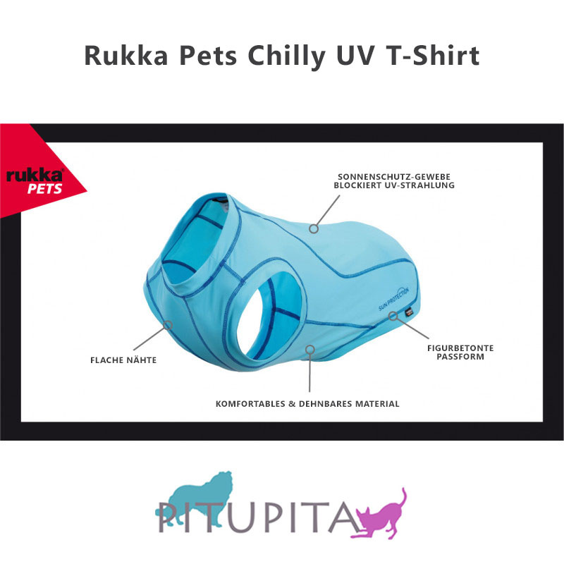 Rukka Pets UV T-Shirt Sonnenschutz Chilly  für den Hund in blau LSF 50+