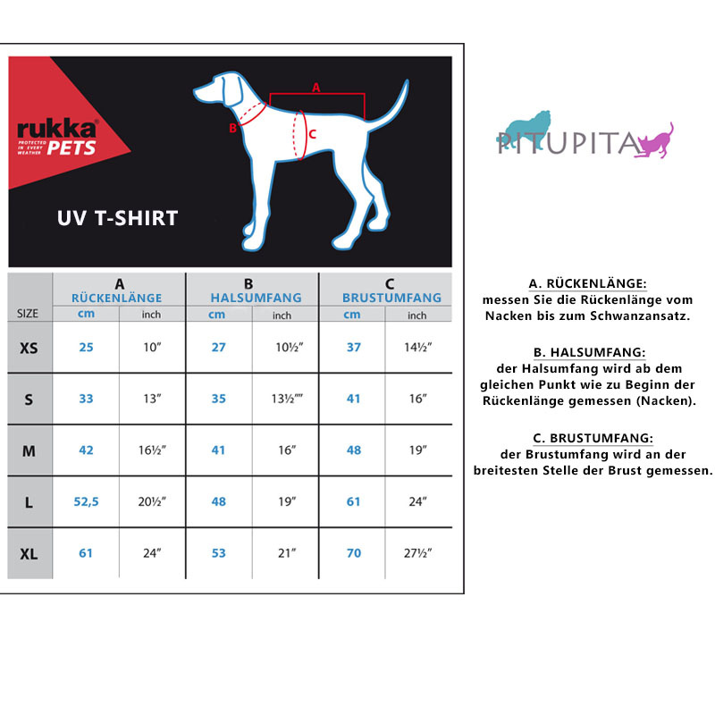 Rukka Pets UV T-Shirt Sonnenschutz Chilly  für den Hund in blau LSF 50+