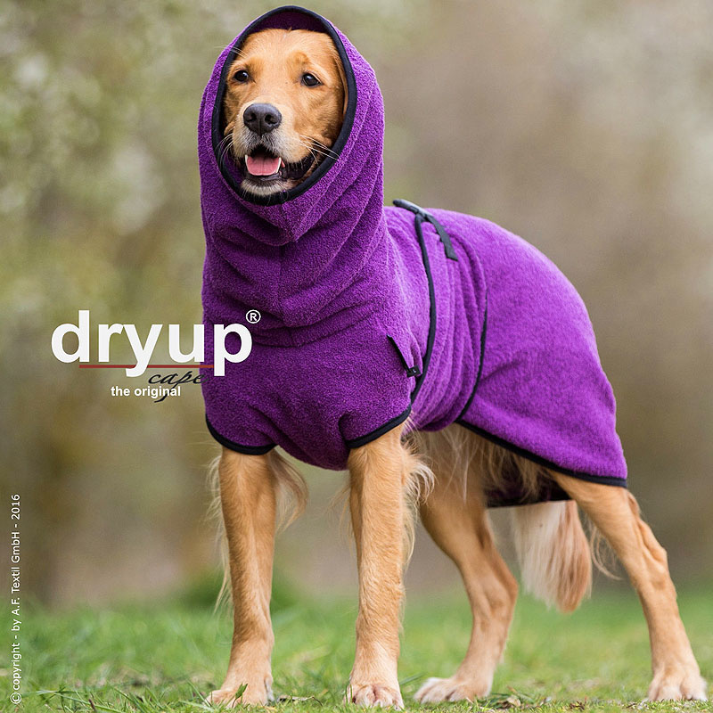 DryUp Trocken Cape Hundebademantel in bilberry lila violett