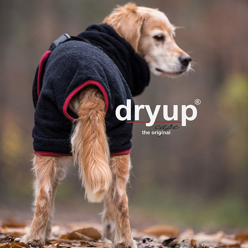 DryUp Trocken Cape Hundebademantel in black schwarz