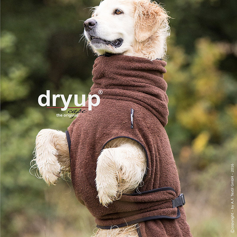 DryUp Trocken Cape Hundebademantel in braun brown M 60cm