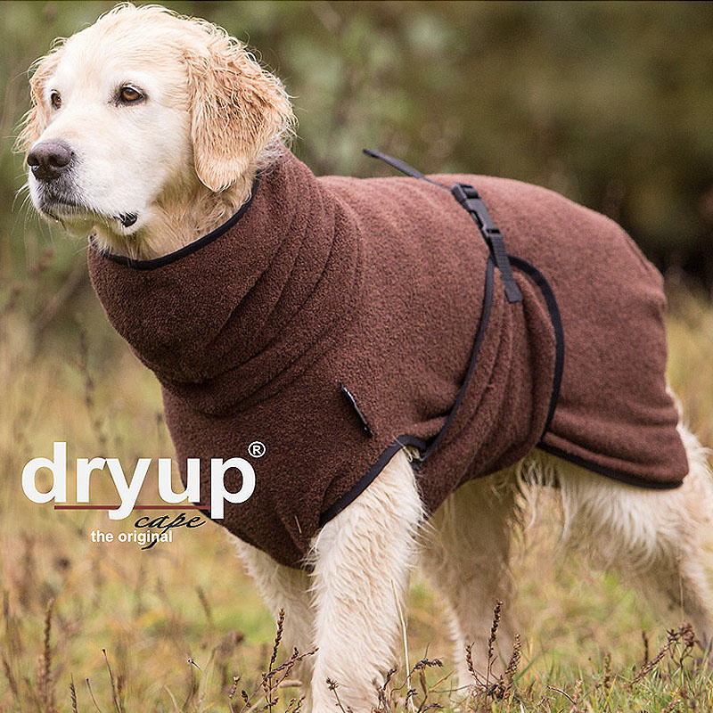 DryUp Trocken Cape Hundebademantel in braun brown XL 70cm