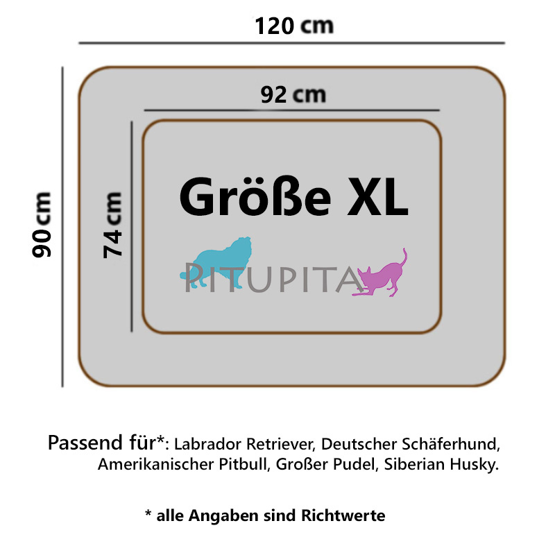 PITUPITA Ersatzbezug für das Hundebett MILA