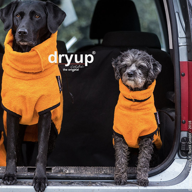 DryUp Trocken Cape Bademantel MINI für kleine Hunde in clementine ora