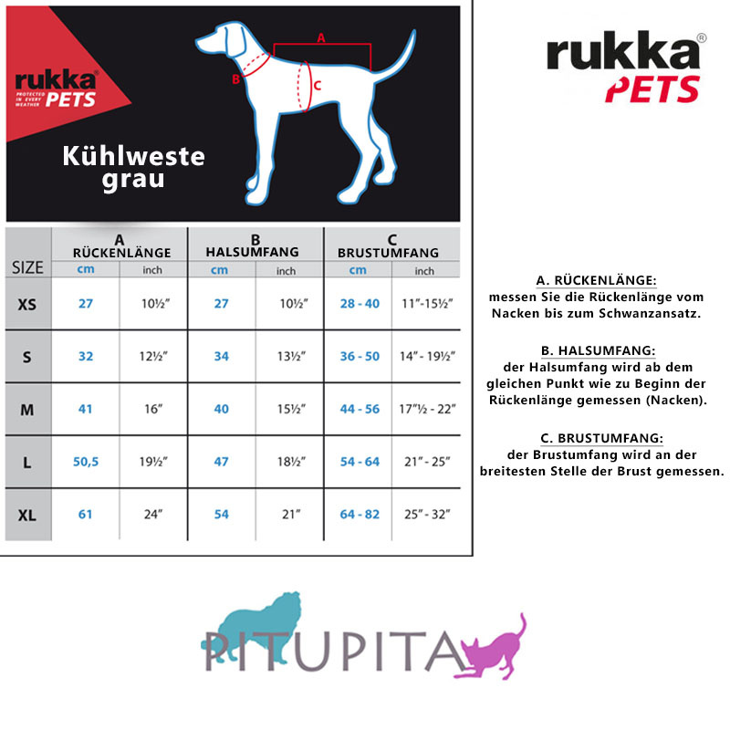 Rukka Pets Kühlweste in grau