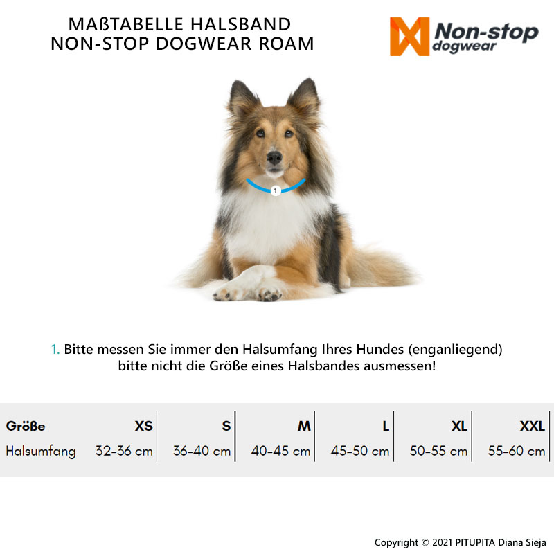 Non-stop dogwear Roam Halsband gepolstert und verstellbar in schwarz