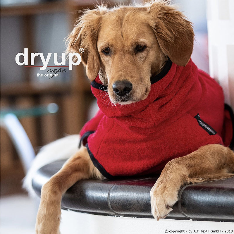 DryUp Trocken Cape Hundebademantel in red pepper rot