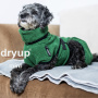 DryUp Trocken Cape Hundebademantel MINI für kleine Hunde in darkgreen dunkelgrün 40cm Rückenlänge