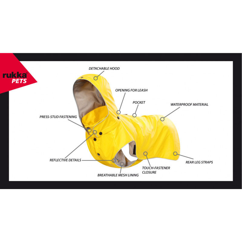 Rukka Pets Regenjacke Regenmantel Stream in gelb