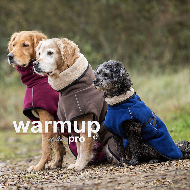 WarmUp Cape PRO Mantel MINI für kleine Hunde in bordeaux rot