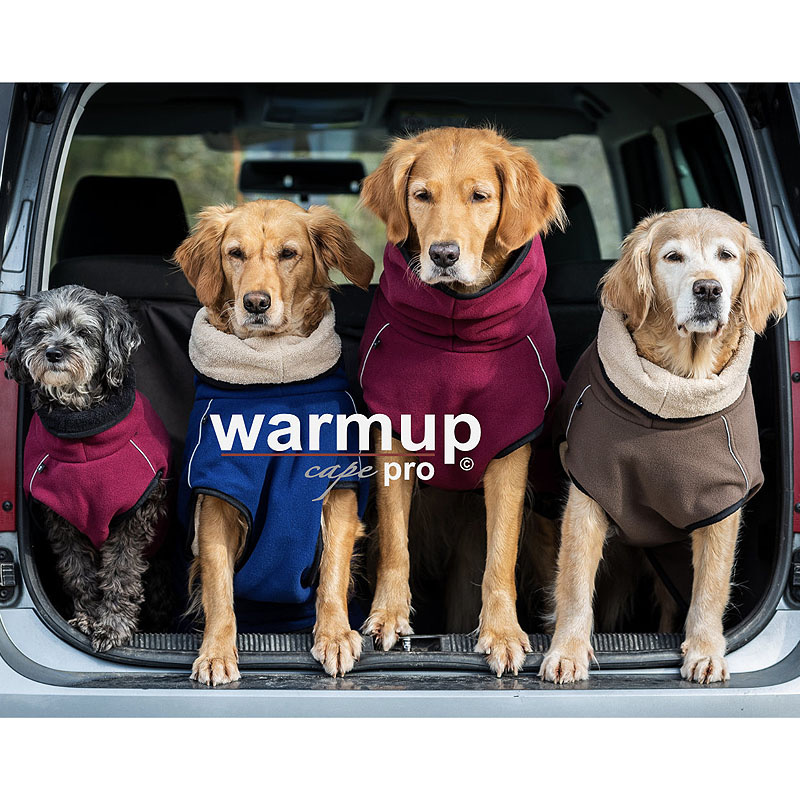 WarmUp Cape PRO Mantel MINI für kleine Hunde in bordeaux rot