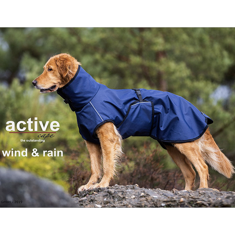 Active Cape wind & rain MINI Regenmantel für kleine Hunde in dunkel blau