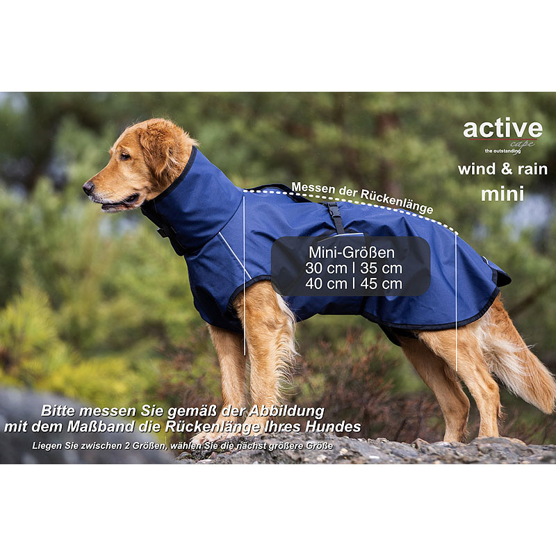 Active Cape wind & rain MINI Regenmantel für kleine Hunde in orange