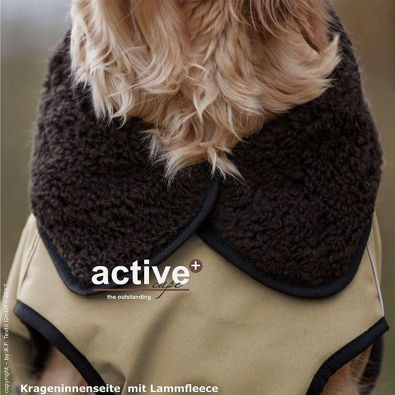 Active Cape PLUS Mantel Wintermantel für mittelgroße Hunde in sand beige