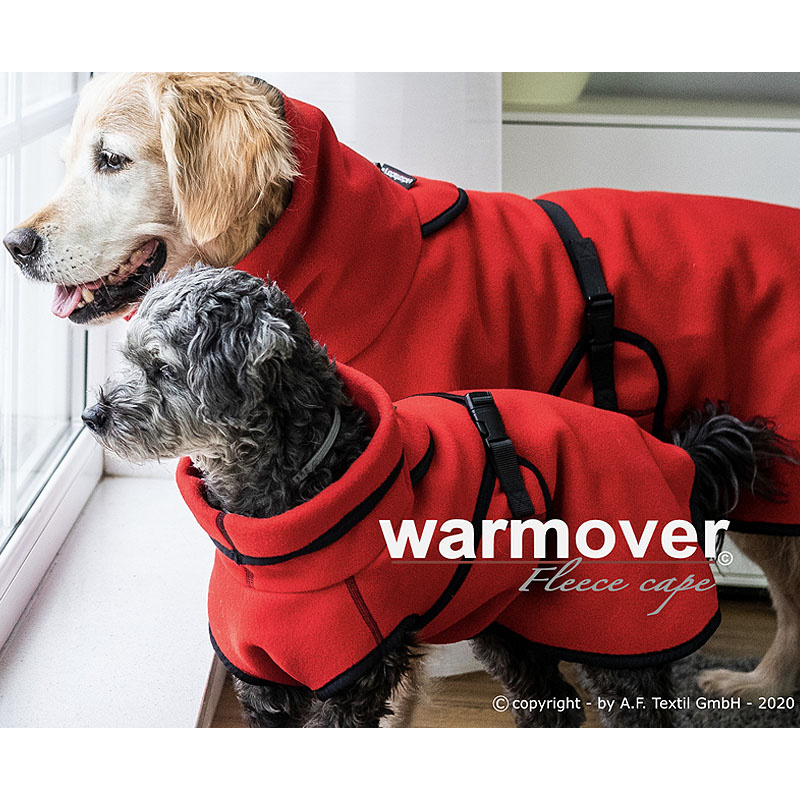 Warmover Cape Pullover für mitelgroße Hunde in rot