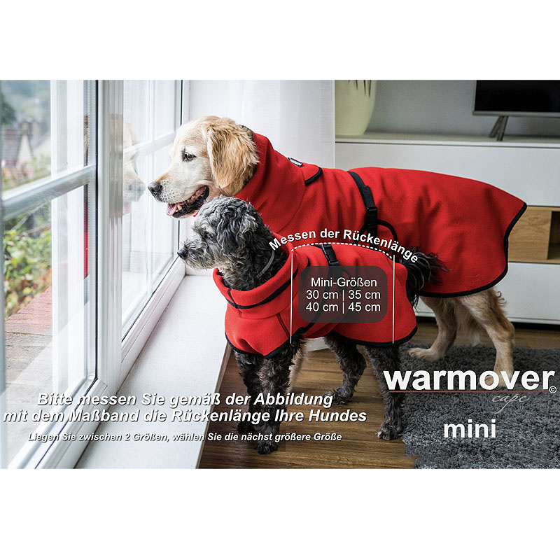 Warmover Cape mini Pullover für kleine Hunde in rot