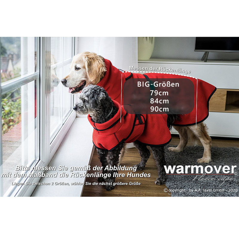 Warmover Cape BIG Pullover für große Hunde in rot