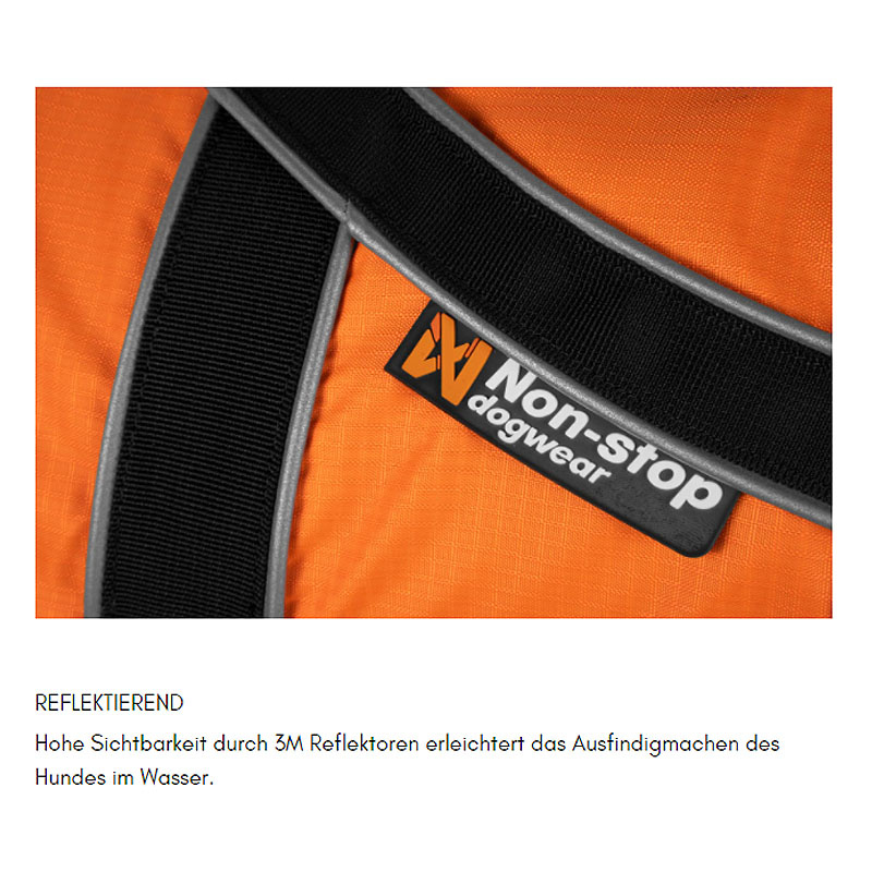 Non-stop dogwear Hundeschwimmweste 2.0 schwarz orange