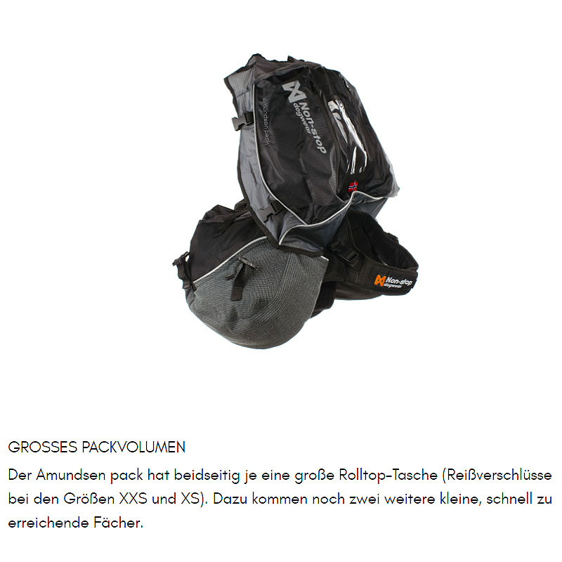 Non-stop dogwear Amundsen Pak Hunderucksack in grau schwarz