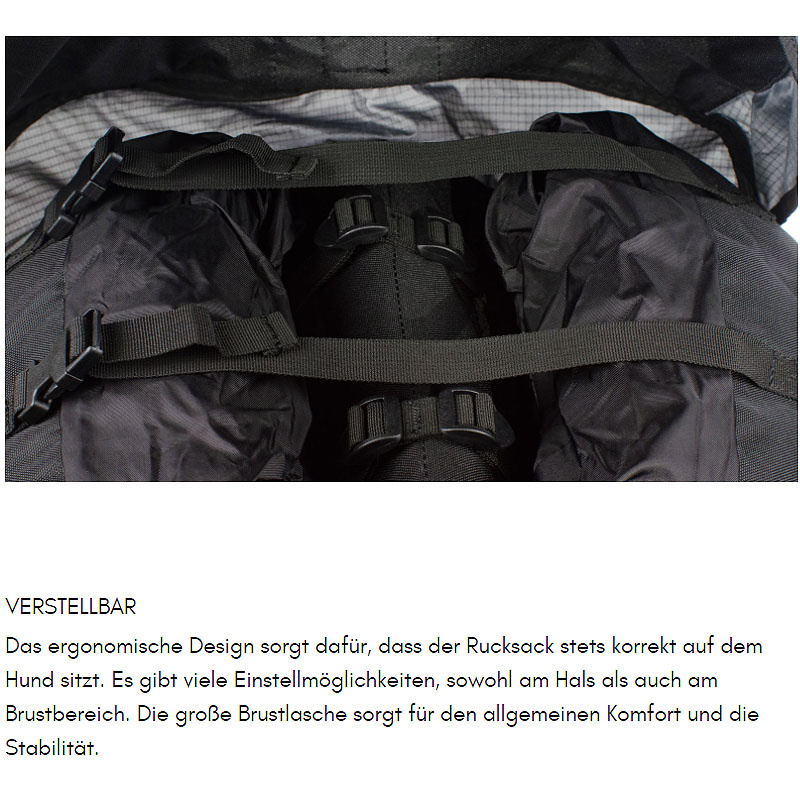 Non-stop dogwear Amundsen Pak Hunderucksack in grau schwarz