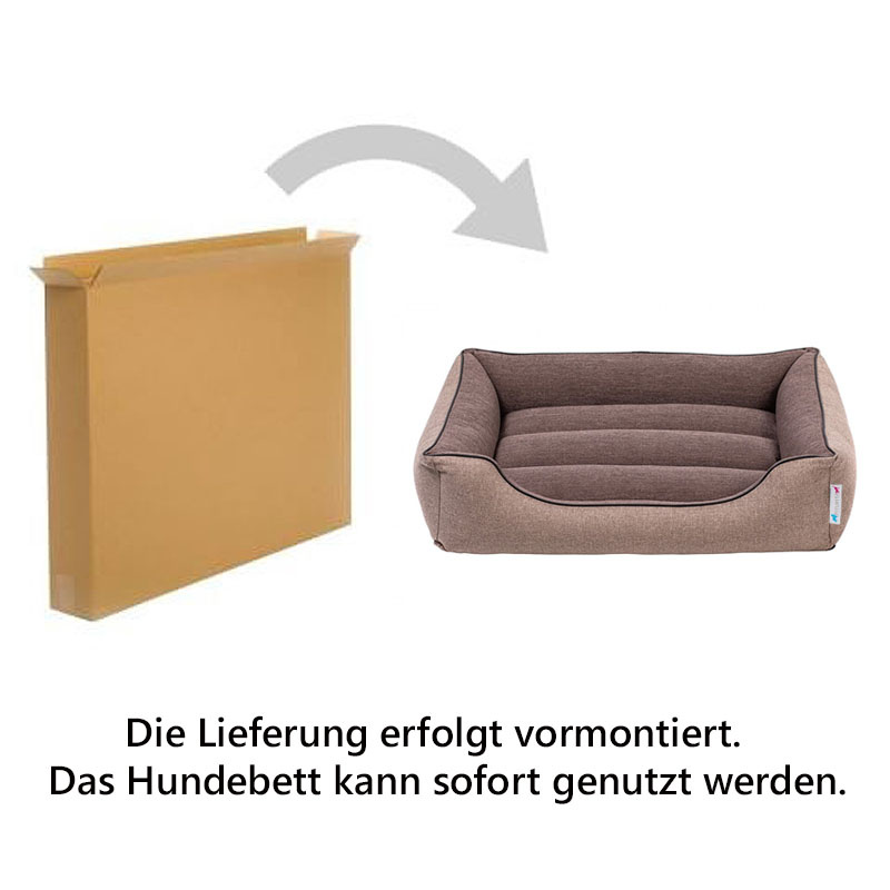 PITUPITA Komfort Hundebett Wendebett DAMIR in beige braun 4 in 1