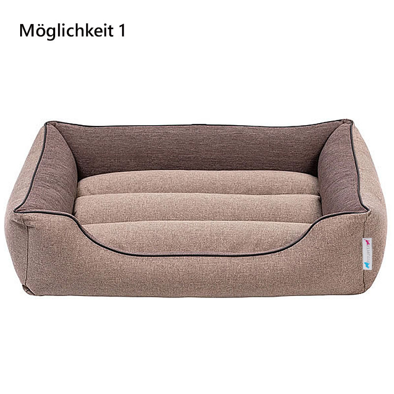 PITUPITA Komfort Hundebett Wendebett DAMIR in beige braun 4 in 1