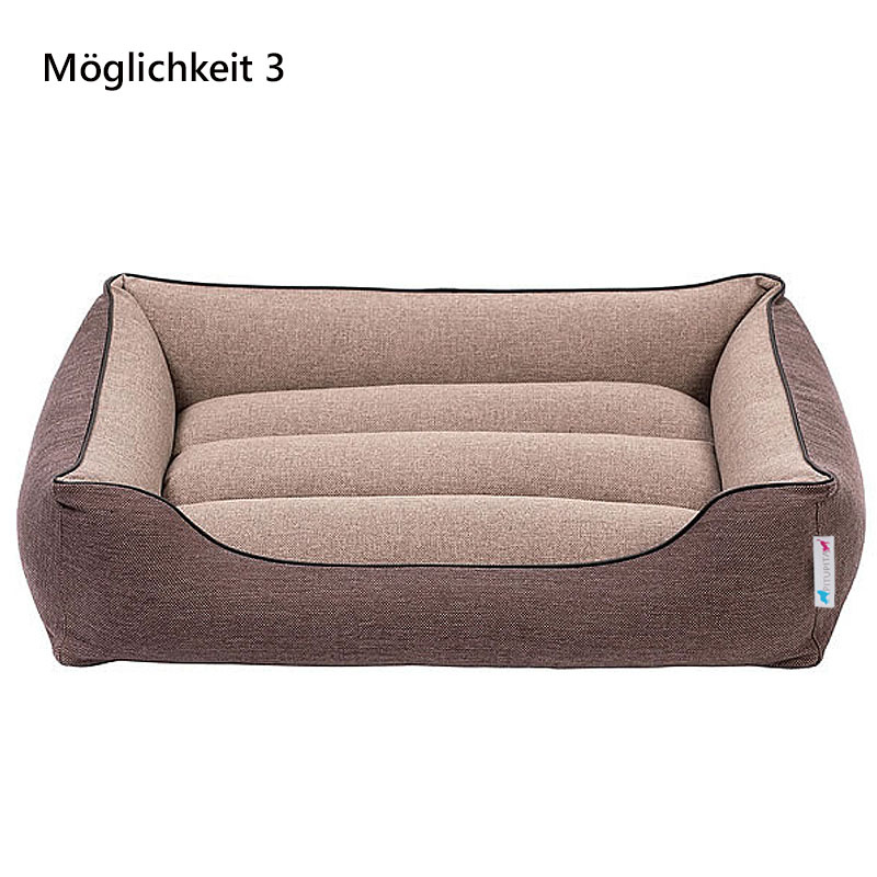 PITUPITA Komfort Hundebett Wendebett DAMIR in beige braun 4 in 1