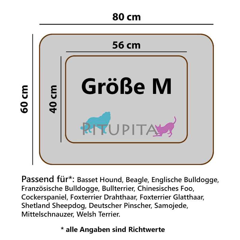 PITUPITA Komfort Hundebett Wendebett DAMIR in grau dunkelgrau 4 in 1