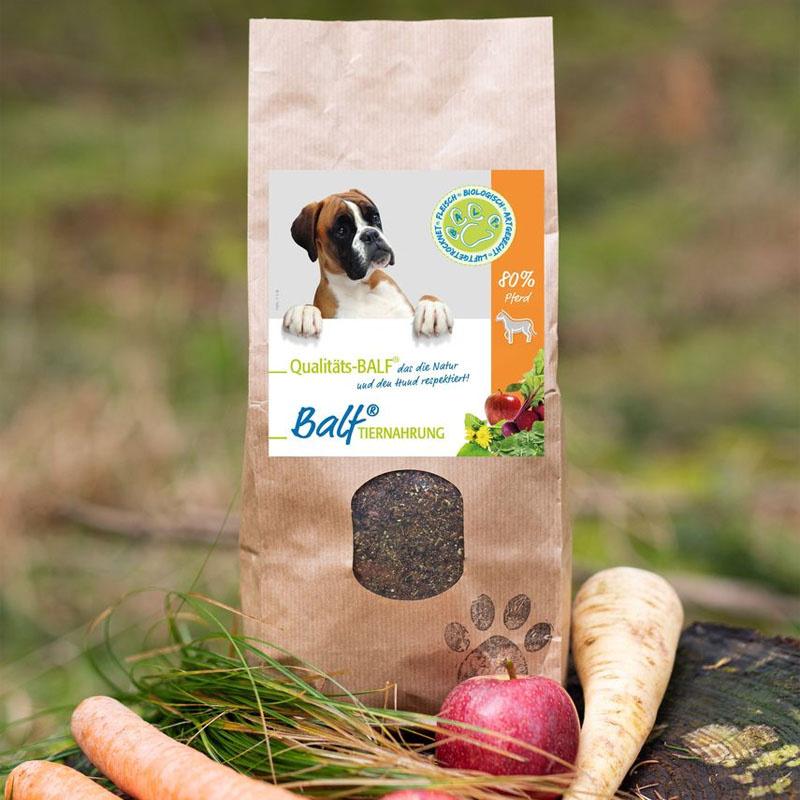 Balf Hundefutter Trockenbarf Pferd mit Obst und Gemüse 1 kg