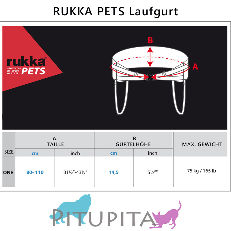 Rukka Pets Laufgurt  in schwarz