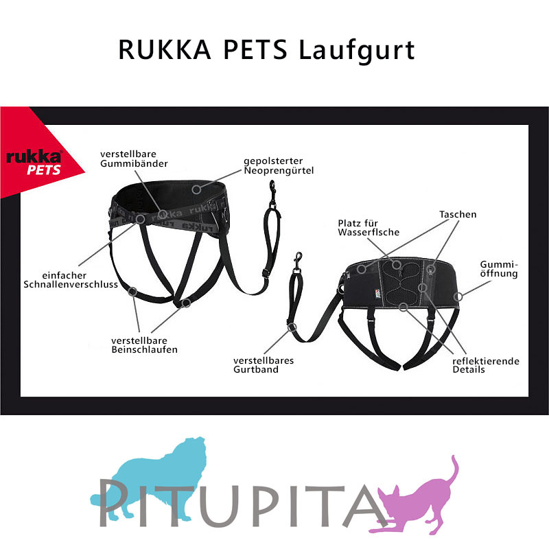 Rukka Pets Laufgurt  in schwarz