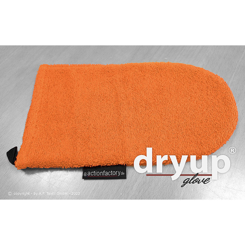 DryUp Glove kleiner Trocken Handschuh aus Baumwolle in clementine orange